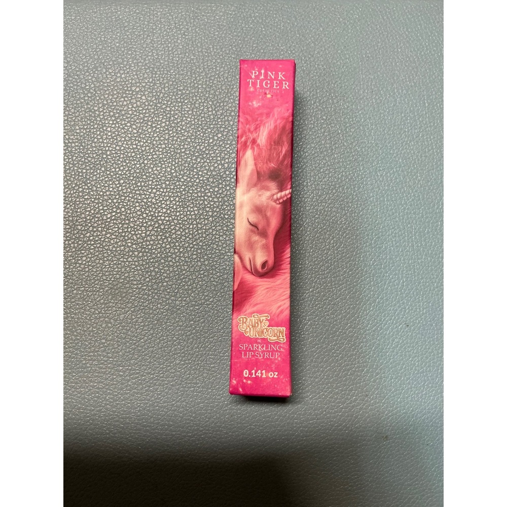 Pink Tiger Baby Unicorn Sparkling Lip Syrup Plumping Gloss 0.141 oz New